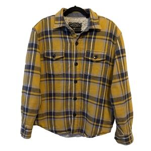 True Grit Sherpa Plaid Flannel Shacket Jacket Men's S Barn Chore Workwear Heavy